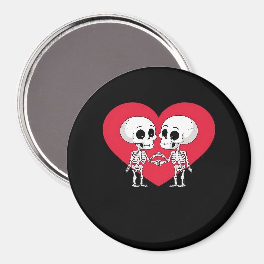 Valentinstag Funny Skeleton Handherz Magnet (Vorderseite/Rückseite)