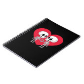 Valentinstag Funny Skeleton Handherz Notizblock (Linke Seite)