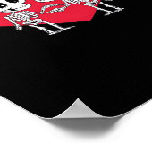 Valentinstag Funny Skeleton Handherz Poster (Ecke)