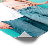 Valentinstag für benutzerdefinierte Foto-Initialen Poster (Ecke)