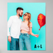 Valentinstag für benutzerdefinierte Foto-Initialen Poster (Vorne)