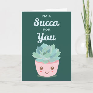 Valentinstag für dich mit kawaii Sukkulente Karte