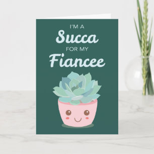 Valentinstag für die Verlobte mit Kawaii Sukkulent Karte