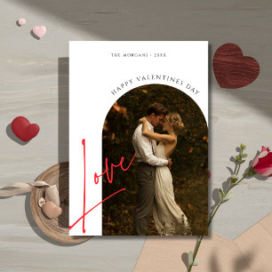 Valentinstag für einfache Skript-Liebe Arch-Foto Feiertagskarte
