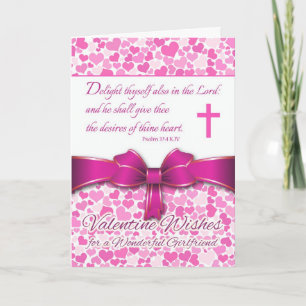 Valentinstag für Freundin, Psalm 37 Schrift Feiertagskarte
