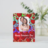 Valentinstag für Herzfotos Feiertagspostkarte (Stehend Vorderseite)