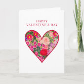 Valentinstag für ihn - Blumiges Herz Liebe Karte (Vorderseite)