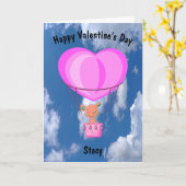 Valentinstag für Kinderheiße Luftballon & Welpe Karte (Gelbe Blume)