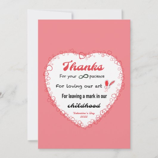 Valentinstag für Lehrerkarte Feiertagskarte (Vorderseite)