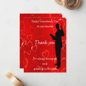 Valentinstag für Lehrkräfte Mitteilungskarte (Vorderseite/Rückseite Beispiel)