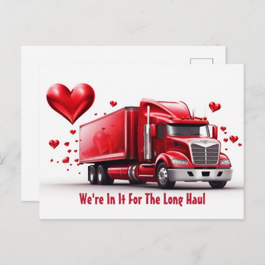 Valentinstag für Lkw Postkarte (Vorne/Hinten)