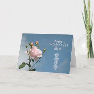 Valentinstag für Mama mit rosa Rose Feiertagskarte