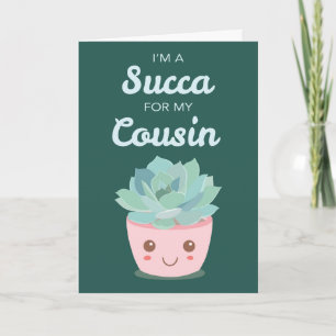 Valentinstag für meinen Cousin mit Kawaii Succulen Karte