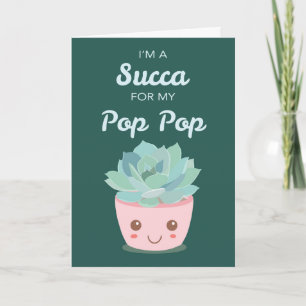 Valentinstag für Opa mit Kawaii-Sukkulente Karte