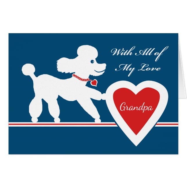 Valentinstag für Opa, Niedliches Poodle (Vorderseite (Horizontal))