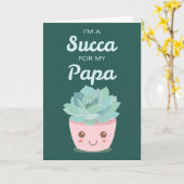 Valentinstag für Papa mit Kawaii Sukkulent Karte (Gelbe Blume)