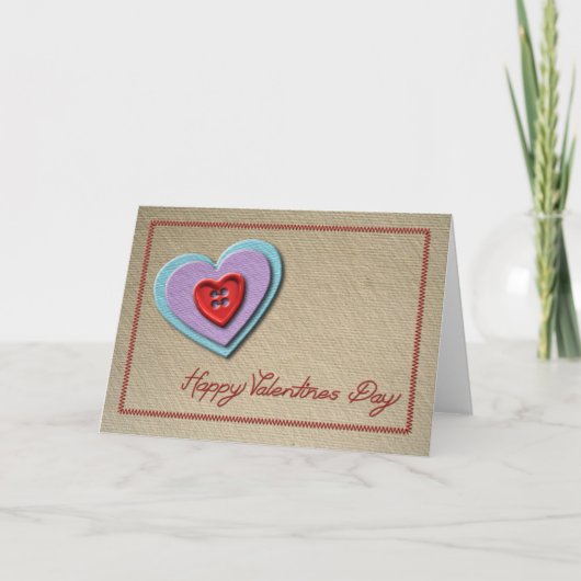 Valentinstag für Papierherzen Feiertagskarte (Vorderseite)