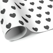 Valentinstag für Schwarz und Weiß Geschenkpapier (Rolleneckpunkt)