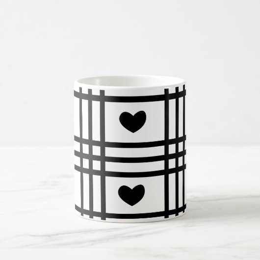 Valentinstag für Schwarz und Weiß Kaffeetasse (Mittel)