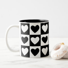 Valentinstag für Schwarz und Weiß Zweifarbige Tasse