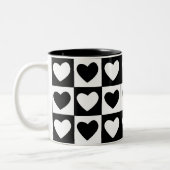 Valentinstag für Schwarz und Weiß Zweifarbige Tasse (Links)