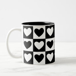 Valentinstag für Schwarz und Weiß Zweifarbige Tasse