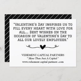 Valentinstag für Schwarz-Weiß-Mitarbeiter Karte