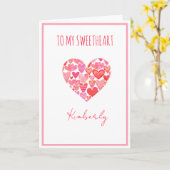 Valentinstag für süße, rosa und rote Herzen Karte (Gelbe Blume)