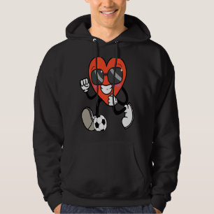 Valentinstag Fußball-Jungs Herz Fußball spielen Hoodie