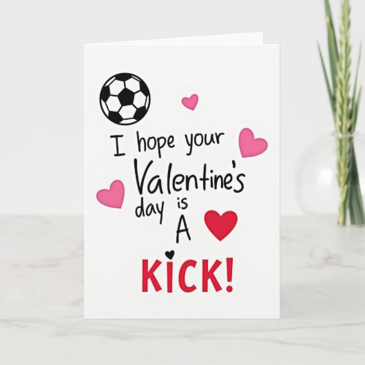 Valentinstag Fußball Kick Karte (Vorderseite)