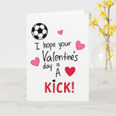 Valentinstag Fußball Kick Karte (Gelbe Blume)