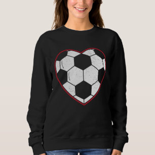 Valentinstag Fußball Rotes Herz Sweatshirt