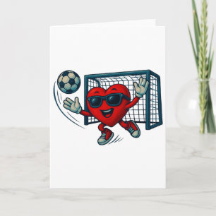 Valentinstag Fußball Torwart Lustiges Herz Jungen Karte