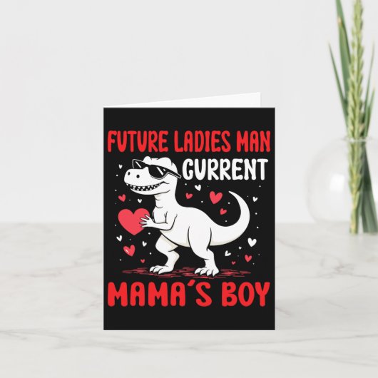 Valentinstag Future Ladys Man Current Mamas Boy Karte (Vorderseite)