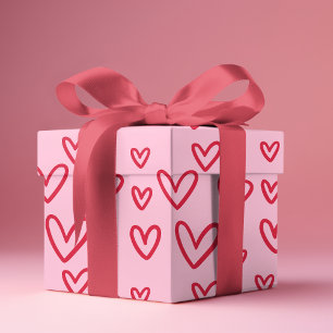 Valentinstag Gaben Liebe Rote Herzen Geschenkpapier