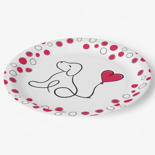 Valentinstag Galentinstag Party Pappteller (Schrägansicht)