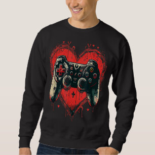 Valentinstag Gamer Heart Videospiele Männer Frauen Sweatshirt