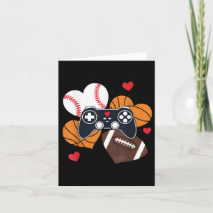 Valentinstag Gaming Boys Baseball Basketball Heu Karte
