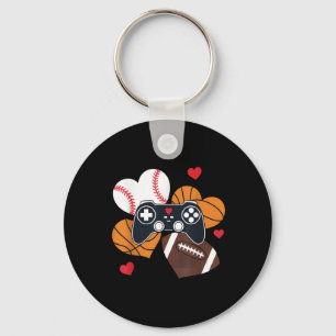 Valentinstag Gaming Boys Baseball Basketball Heu Schlüsselanhänger