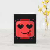 Valentinstag Gebäude Brick Head Heart Builder m Karte (Gelbe Blume)