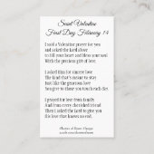 Valentinstag-Gebets-heilige Karte mit St. Therese (Rückseite)