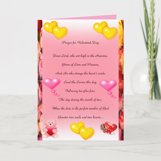 Valentinstag Gebetskarte Feiertagskarte (Vorderseite)