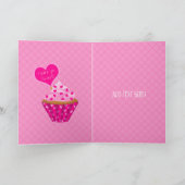 Valentinstag Geburtstag 10 Jahre Alte Girl Cupcake Karte (Innenseite)