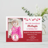 Valentinstag Geburtstag Einladung 1. Geburtstag (Stehend Vorderseite)