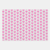 Valentinstag Geburtstag Rosa Glitzer Herz Geschenkpapier Set (Vorderseite 2)