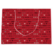 Valentinstag Geburtstag Rosa rote Herzen Pfeile Große Geschenktüte (Vorderseite)