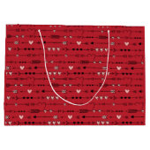 Valentinstag Geburtstag Rosa rote Herzen Pfeile Große Geschenktüte (Rückseite)