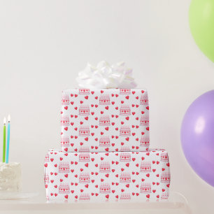 Valentinstag-Geburtstagskuchen-Muster Geschenkpapier