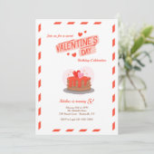 Valentinstag Geburtstagsparty Einladung (Stehend Vorderseite)