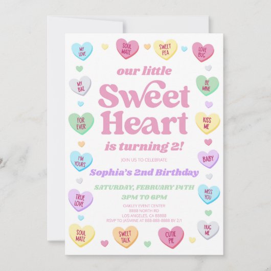 Valentinstag Geburtstagsparty Einladung (Vorderseite)